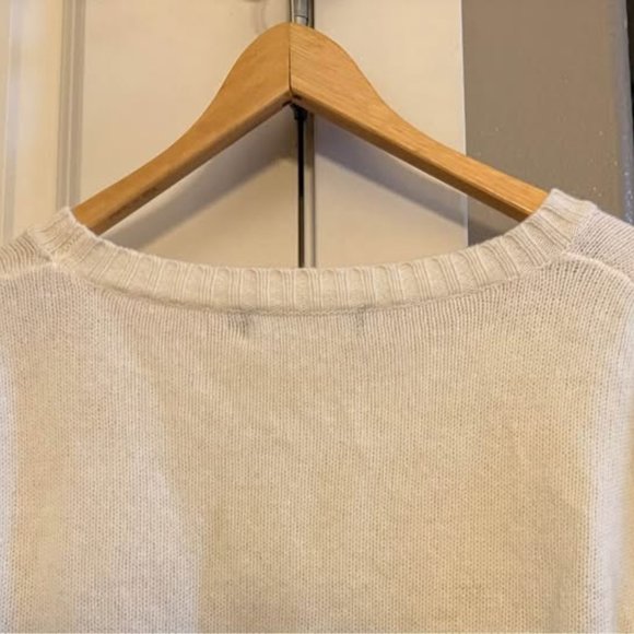 Women’s Ivory Woolovers Short Sleeve Crew Neck 100% Wool Sweater-Size XL - Picture 2 of 10